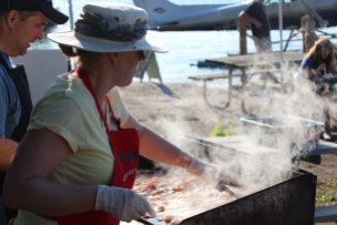 Cooking Bacon on Refugee Island Brockville