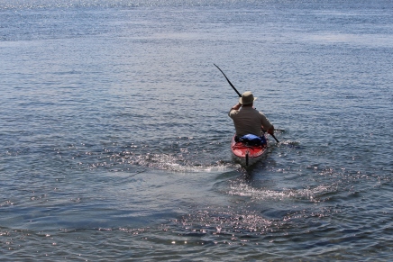 Kayaking away from Refugee Island